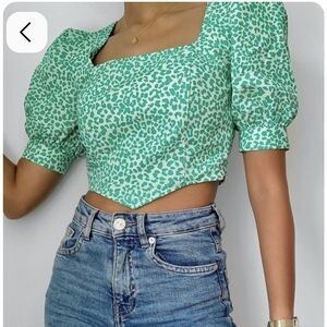 Topshop Leopard Print Corset Top Size 8 NWT‎